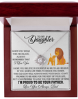 To My Daughter - Love Knot Necklace Gift From Dad