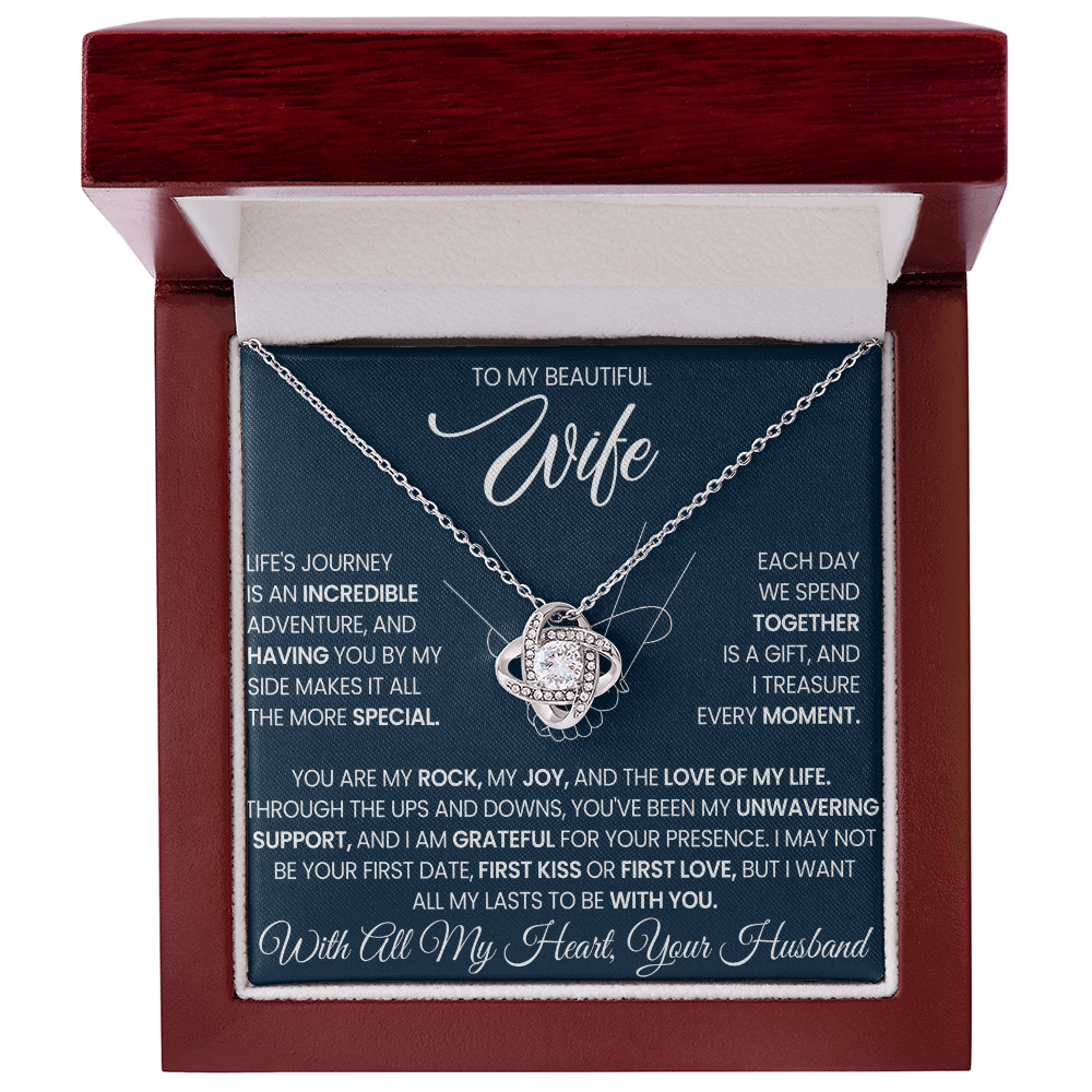 To My Wife - Love Knot Necklace Gift