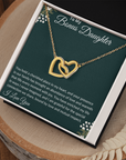 To My Bonus Daughter - Interlocking Hearts Necklace