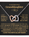 To My Granddaughter - Interlocking Hearts Necklace Gift