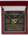 To My Granddaughter - Interlocking Hearts Necklace Gift