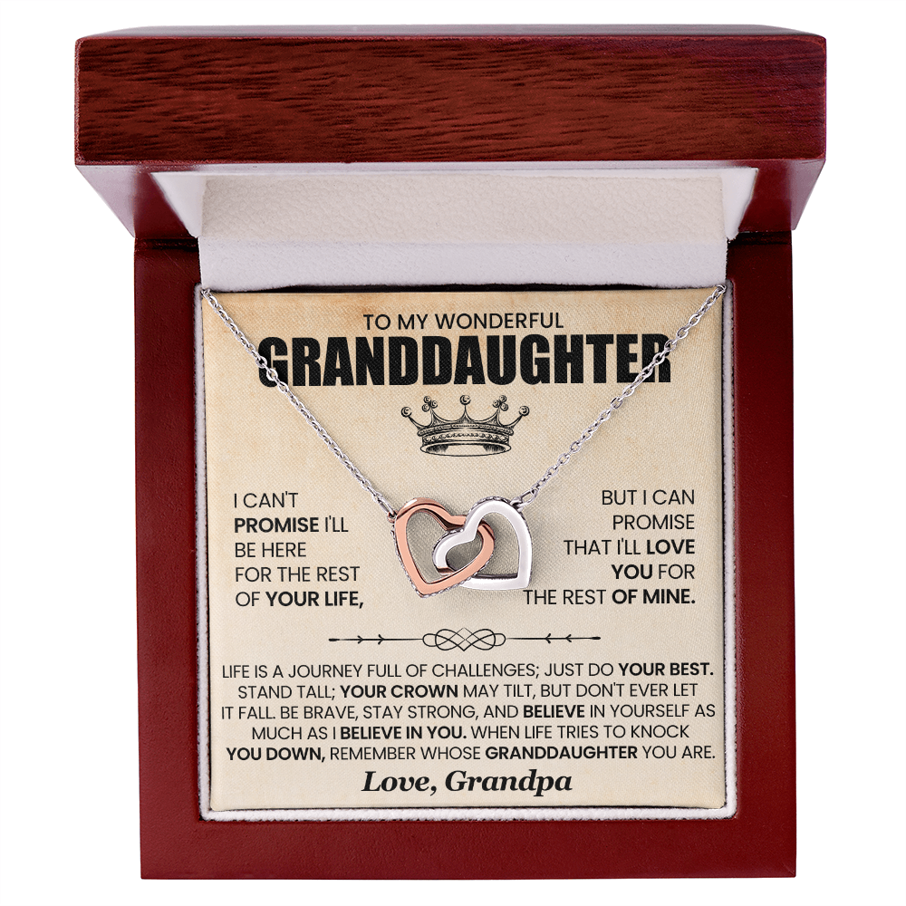 To My Granddaughter - Interlocking Hearts Gift