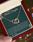 To My Bonus Daughter - Interlocking Hearts Necklace