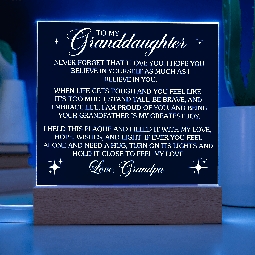 To My Granddaughter - Acrylic Square Gift