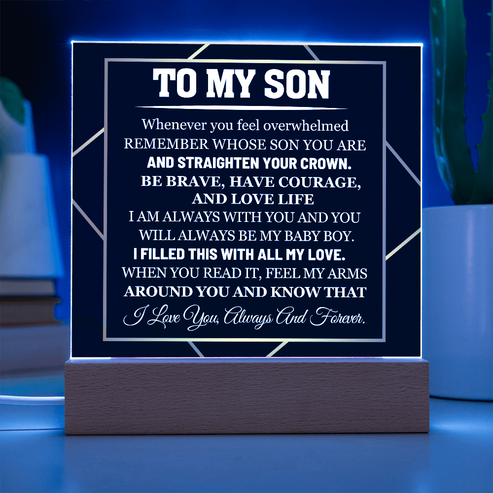 To My Son - Acrylic Square Plaque Gift