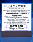 To My Wife - Acrylic Square Plaque Gift