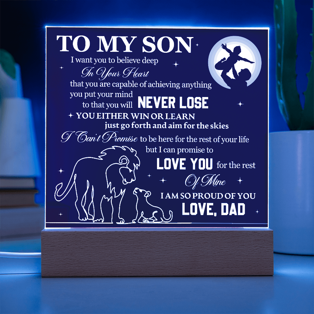 To My Son - Acrylic Square Plaque Gift From Dad