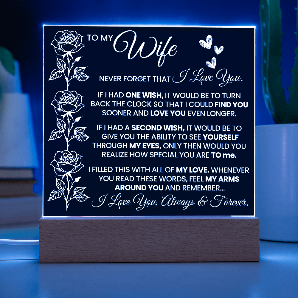 To My Wife - Acrylic Square Plaque Gift