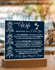 To My Wife - Acrylic Square Plaque Gift