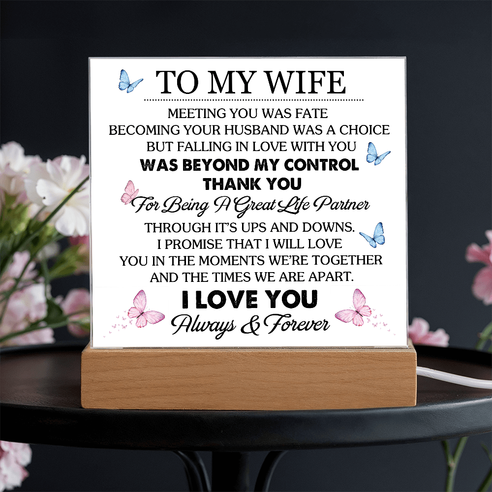 To My Wife - Acrylic Square Plaque Gift