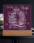 To My Wife - Acrylic Square Plaque Gift