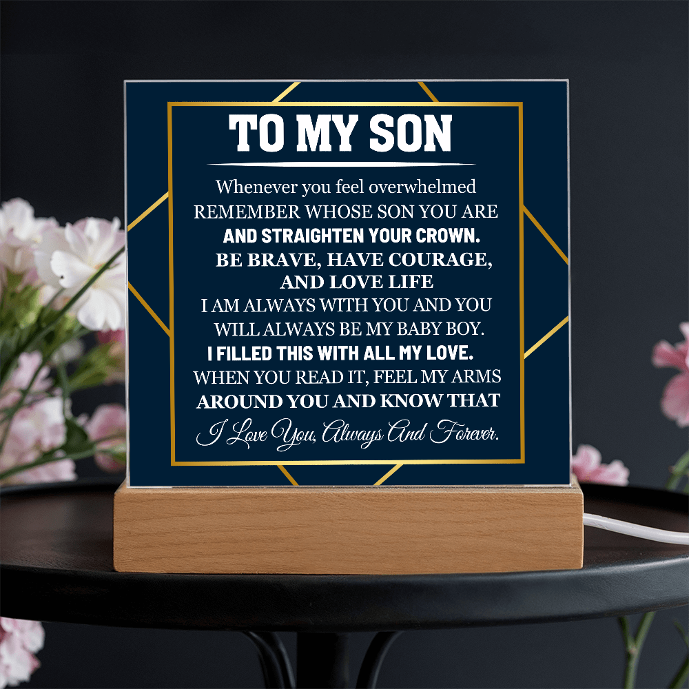 To My Son - Acrylic Square Plaque Gift