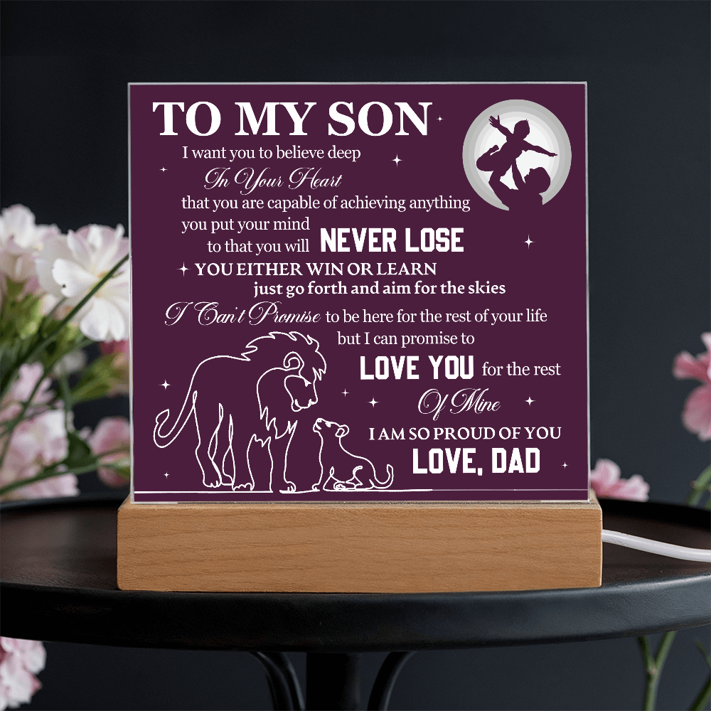 To My Son - Acrylic Square Plaque Gift From Dad