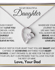 To My Beautiful Daughter - Love Dad - Forever Love Necklace Gift Set - LK001