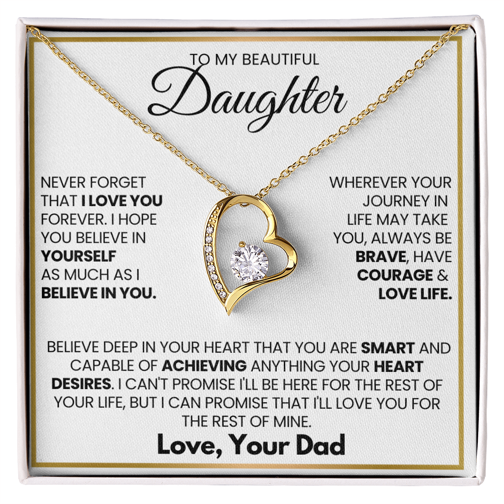 To My Beautiful Daughter - Love Dad - Forever Love Necklace Gift Set - LK001