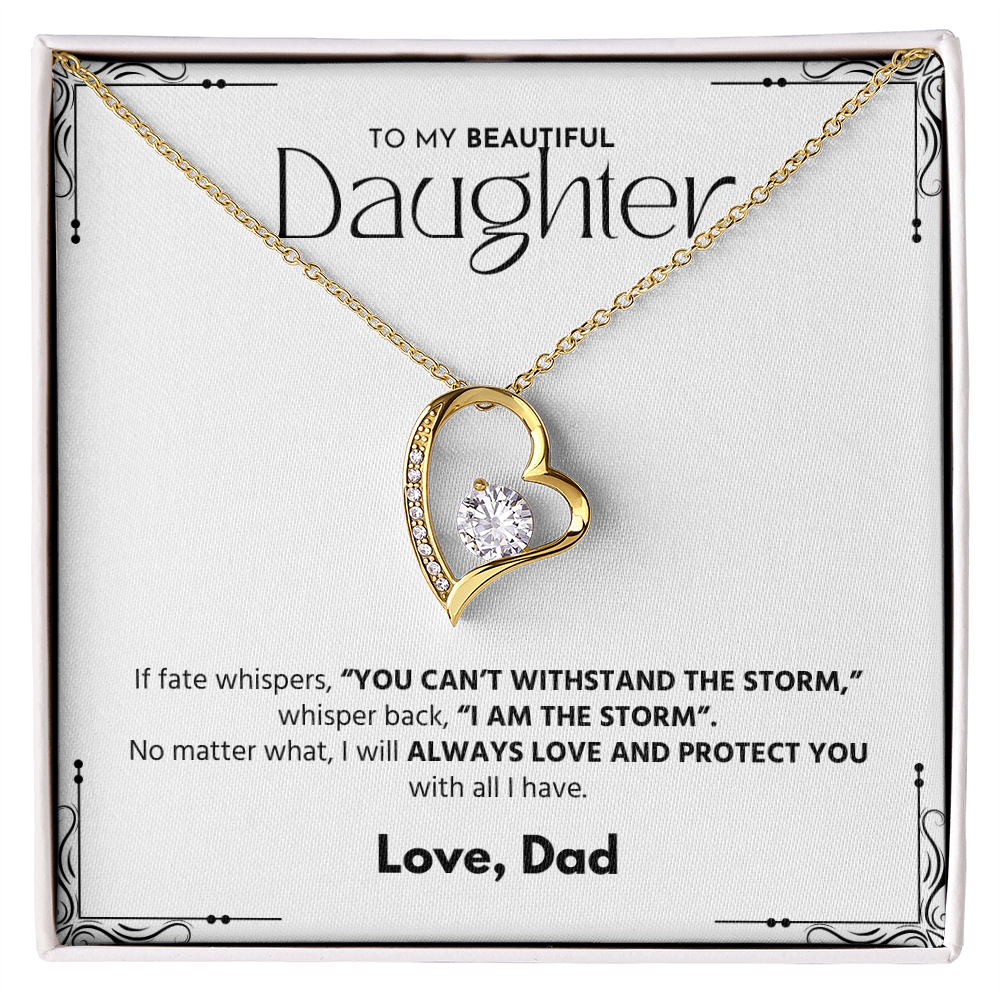 To My Beautiful Daughter - Love Dad - Forever Love Necklace Gift Set - LK005