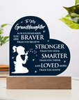 To My Granddaughter - Acrylic Heart Plaque Gift