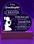 To My Granddaughter - Acrylic Heart Plaque Gift