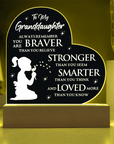 To My Granddaughter - Acrylic Heart Plaque Gift
