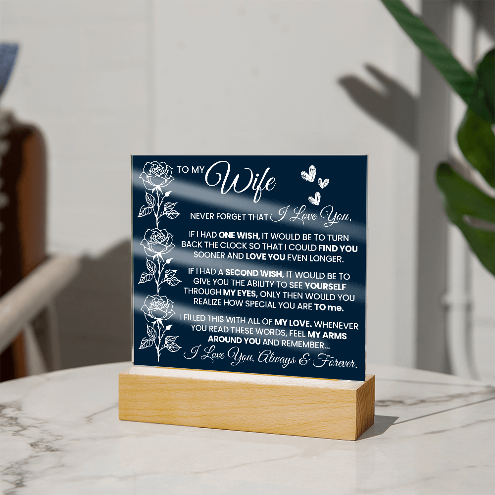 To My Wife - Acrylic Square Plaque Gift