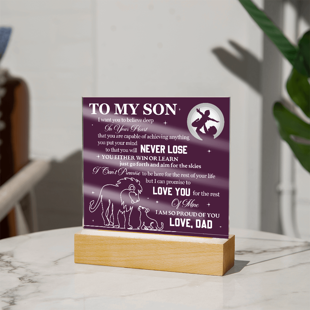To My Son - Acrylic Square Plaque Gift From Dad