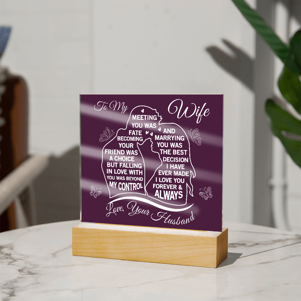 To My Wife - Acrylic Square Plaque Gift