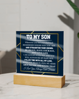 To My Son - Acrylic Square Plaque Gift