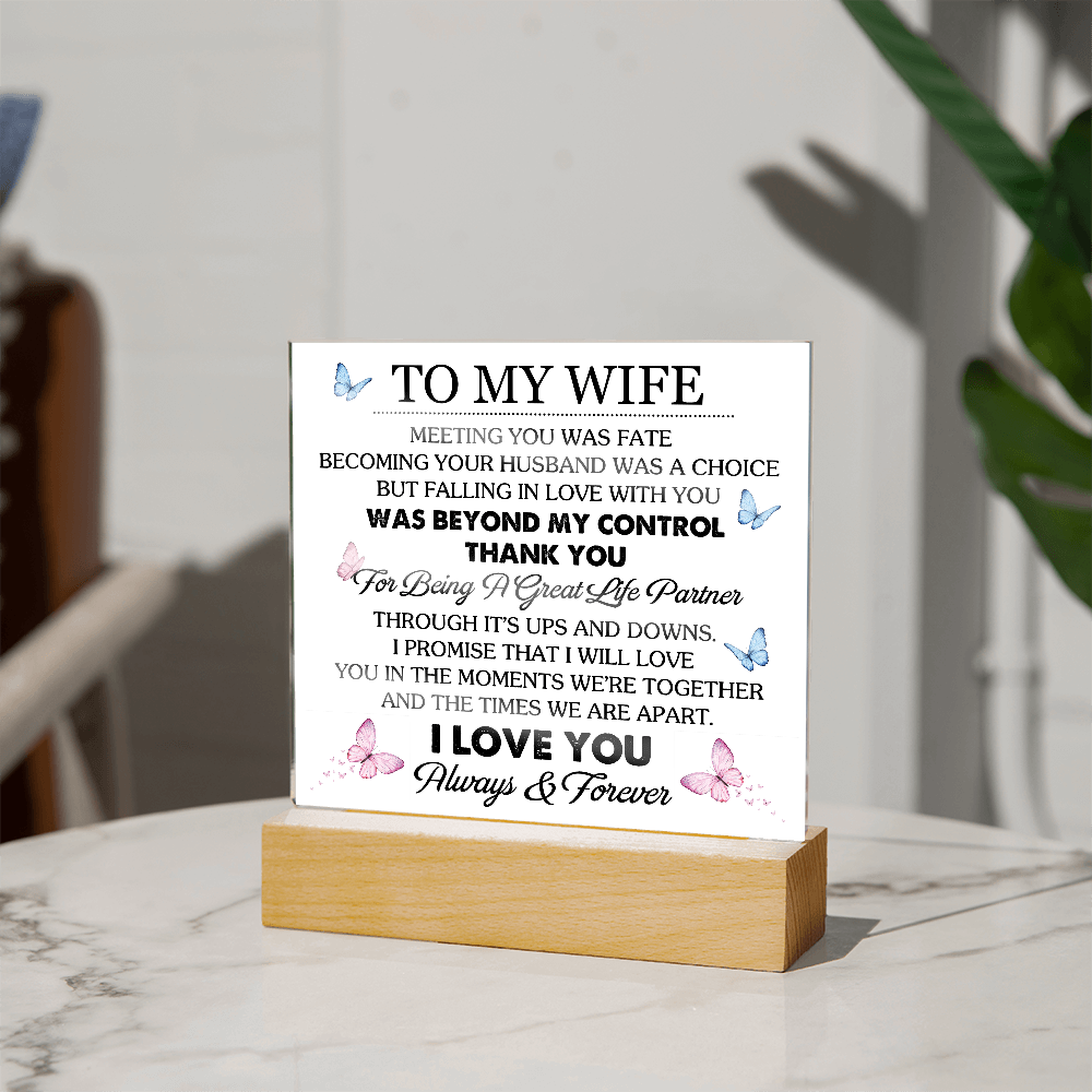 To My Wife - Acrylic Square Plaque Gift