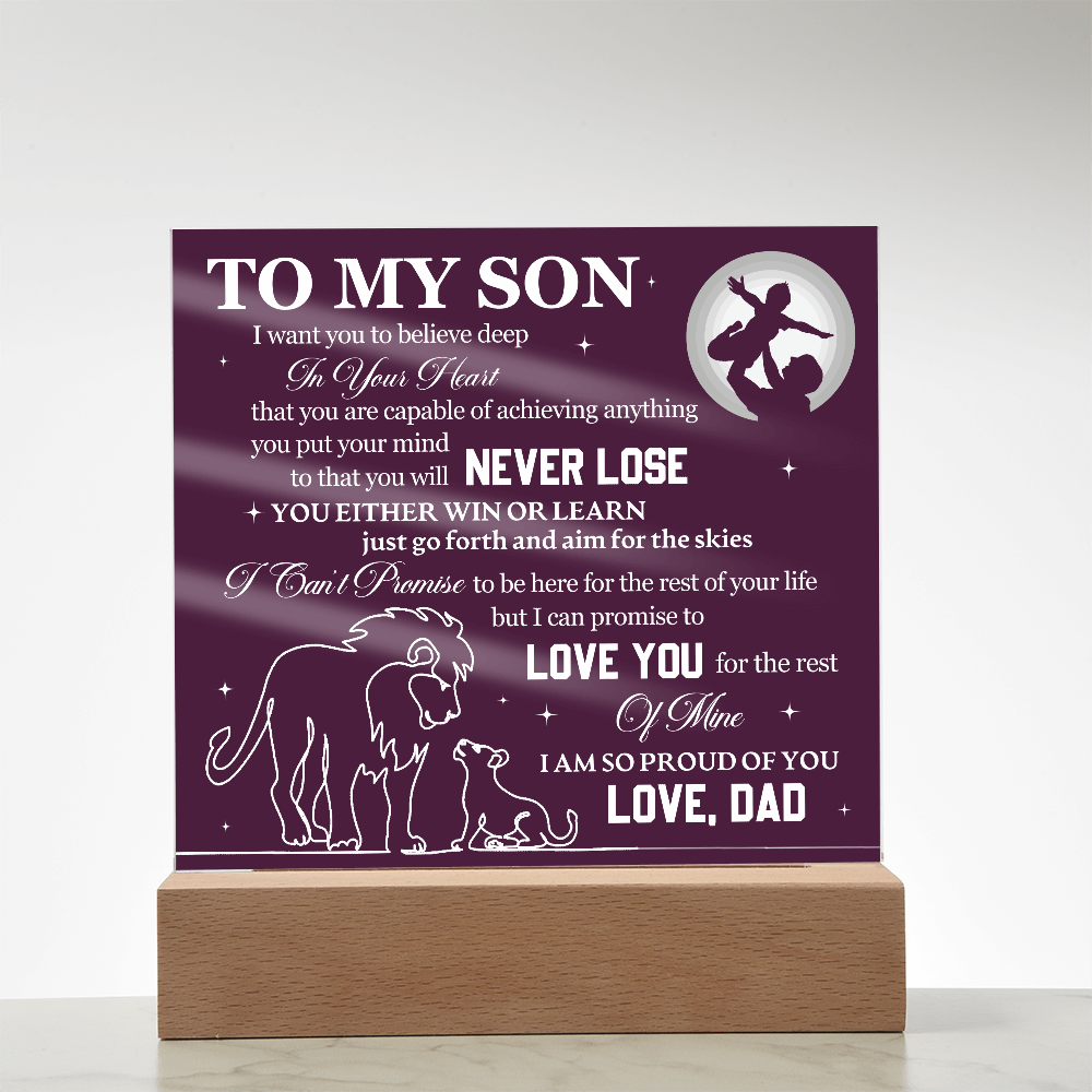 To My Son - Acrylic Square Plaque Gift From Dad