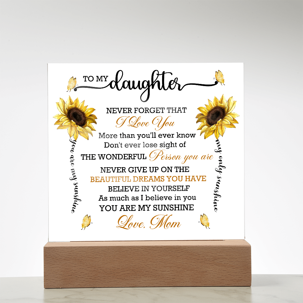 To My Granddaughter - Acrylic Square Plaque Gift