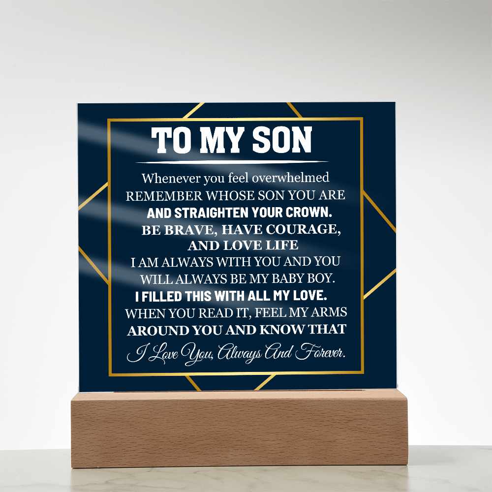 To My Son - Acrylic Square Plaque Gift
