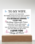 To My Wife - Acrylic Square Plaque Gift
