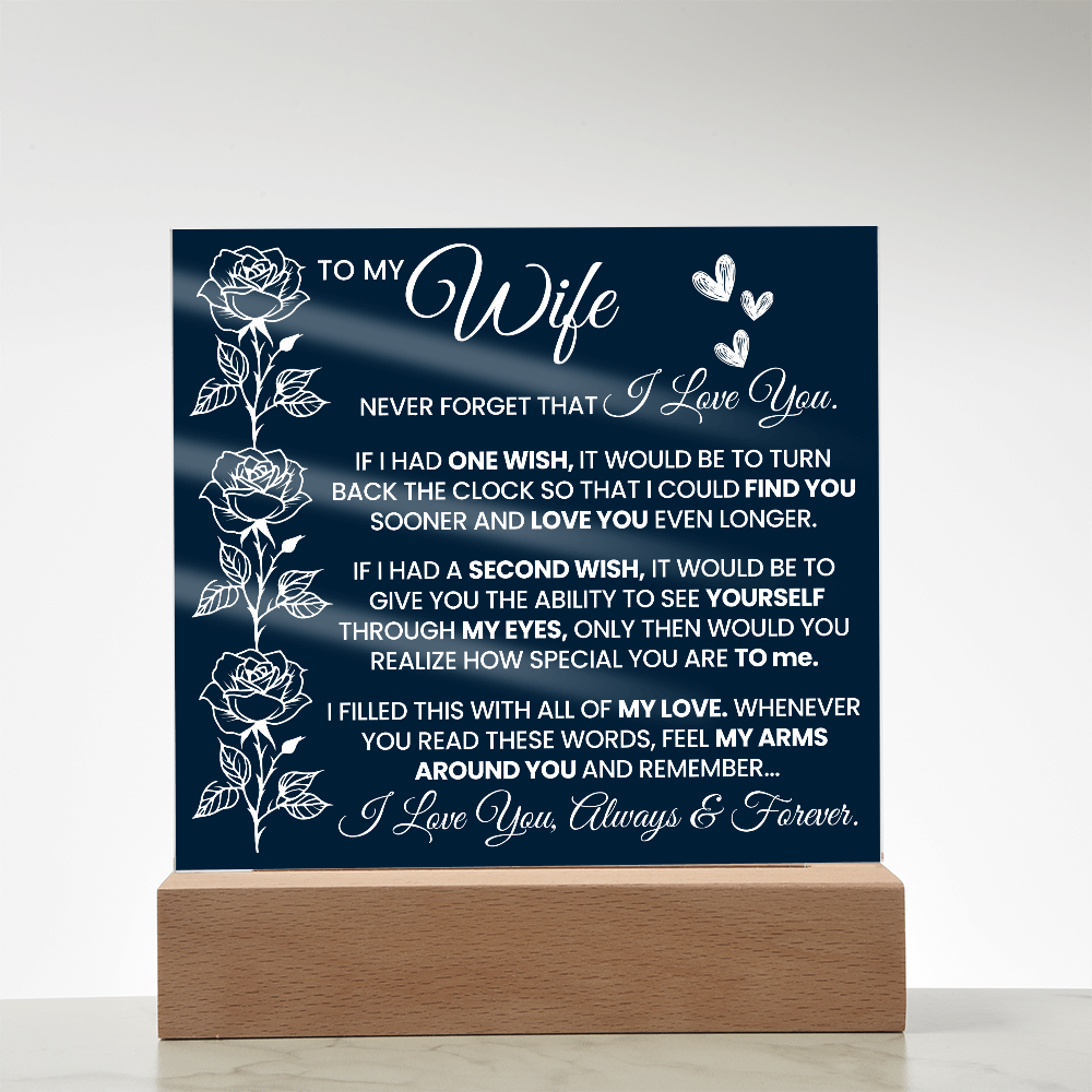 To My Wife - Acrylic Square Plaque Gift
