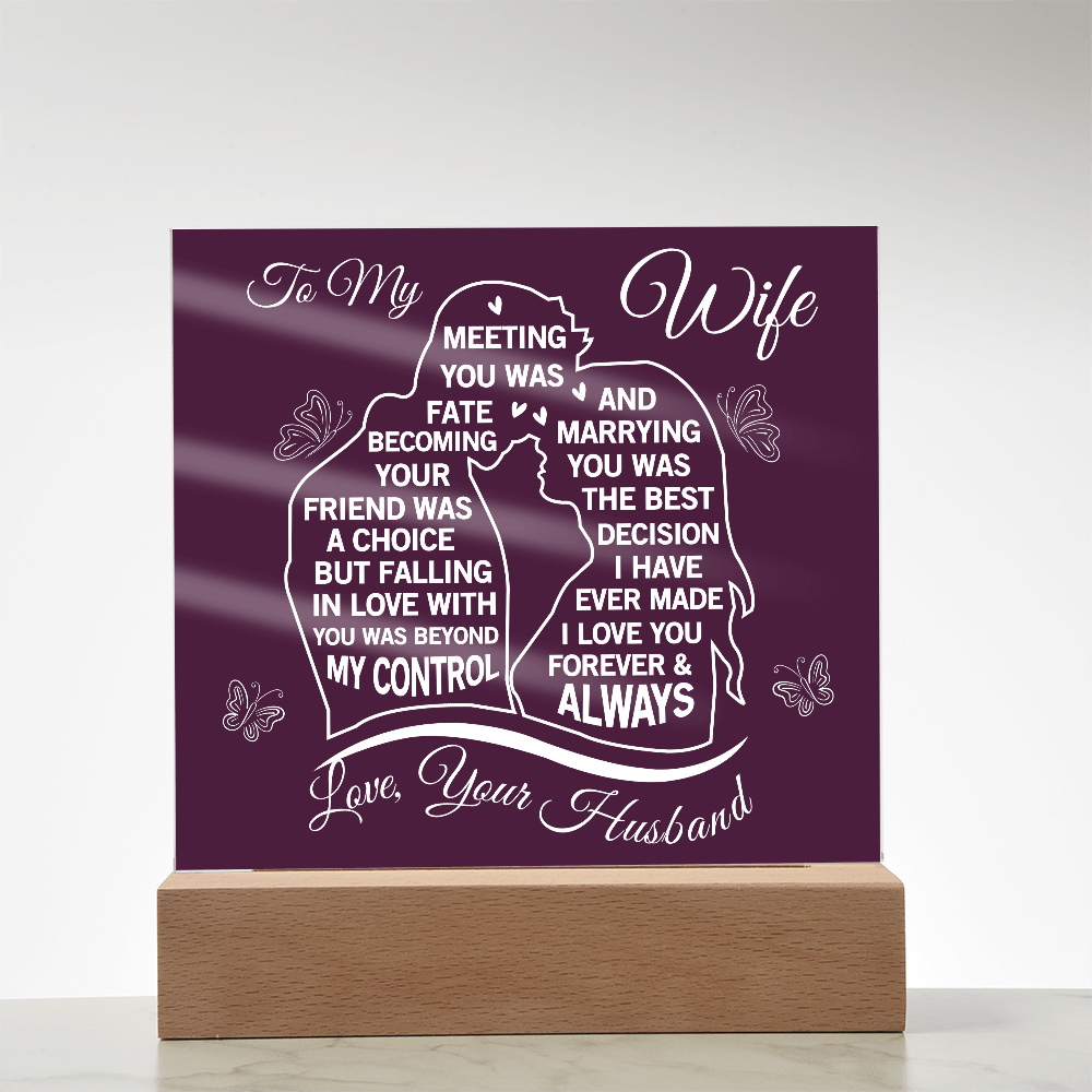 To My Wife - Acrylic Square Plaque Gift