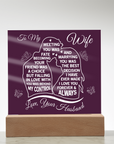 To My Wife - Acrylic Square Plaque Gift