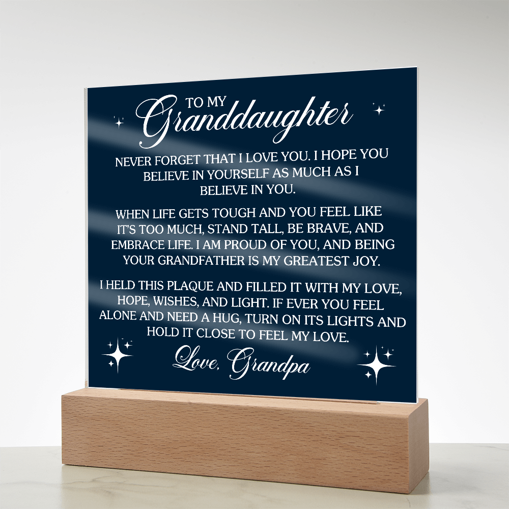 To My Granddaughter - Acrylic Square Gift