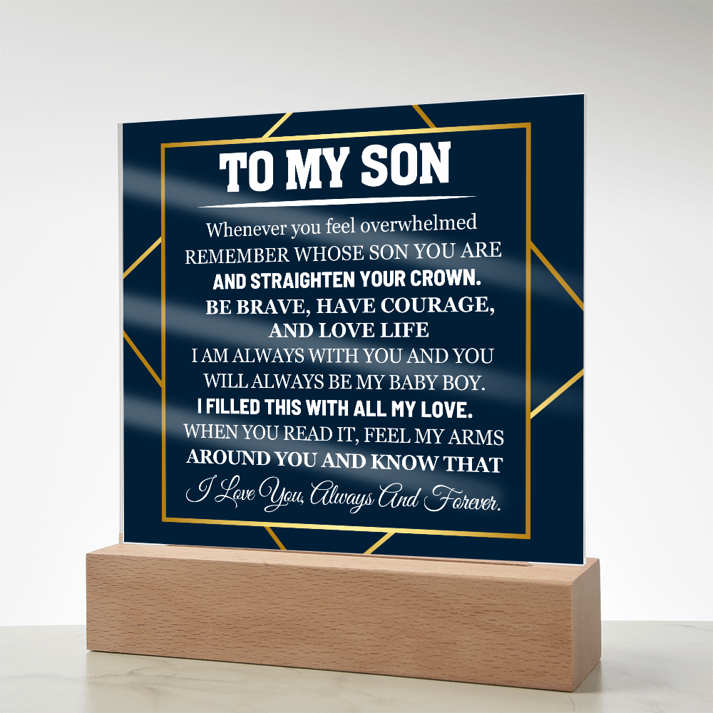 To My Son - Acrylic Square Plaque Gift