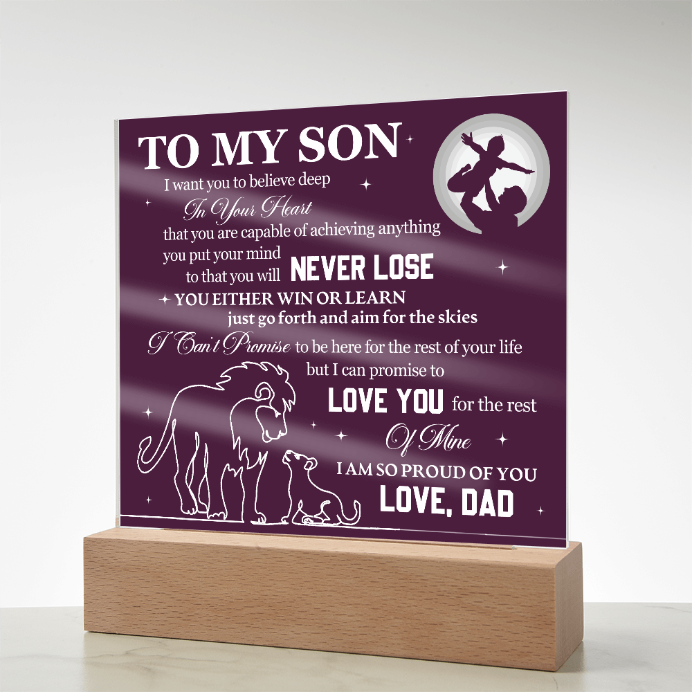 To My Son - Acrylic Square Plaque Gift From Dad