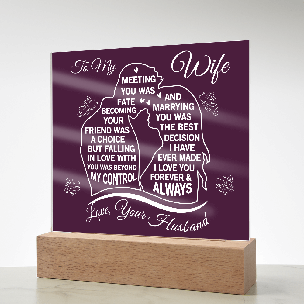 To My Wife - Acrylic Square Plaque Gift