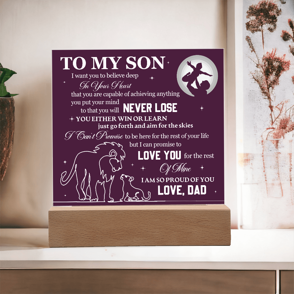 To My Son - Acrylic Square Plaque Gift From Dad