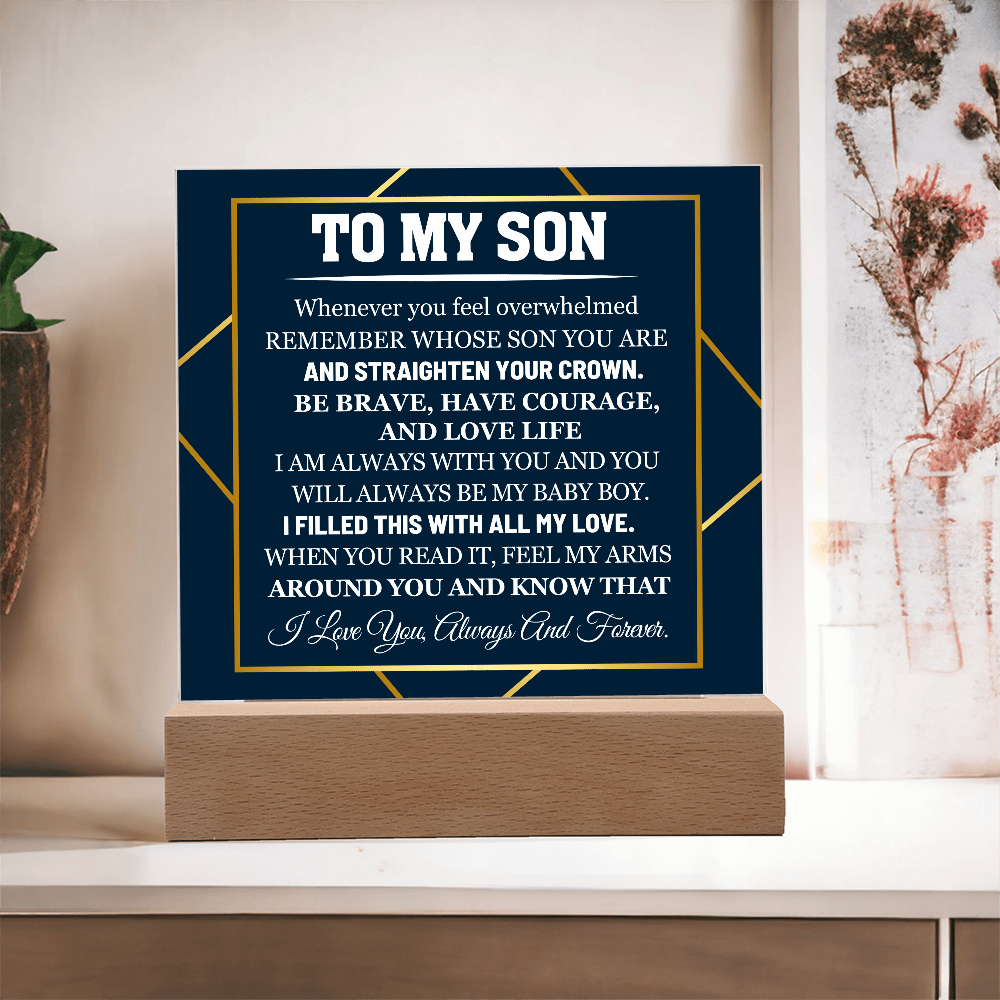 To My Son - Acrylic Square Plaque Gift