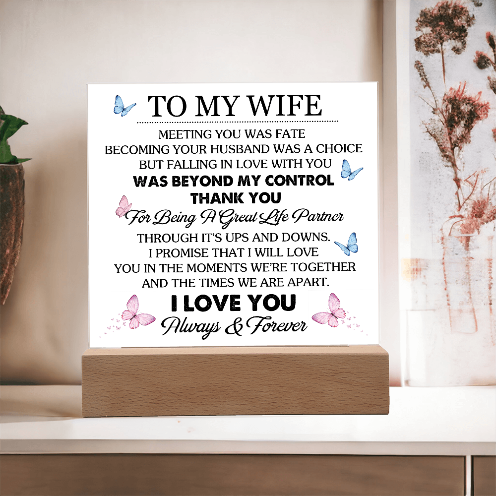 To My Wife - Acrylic Square Plaque Gift