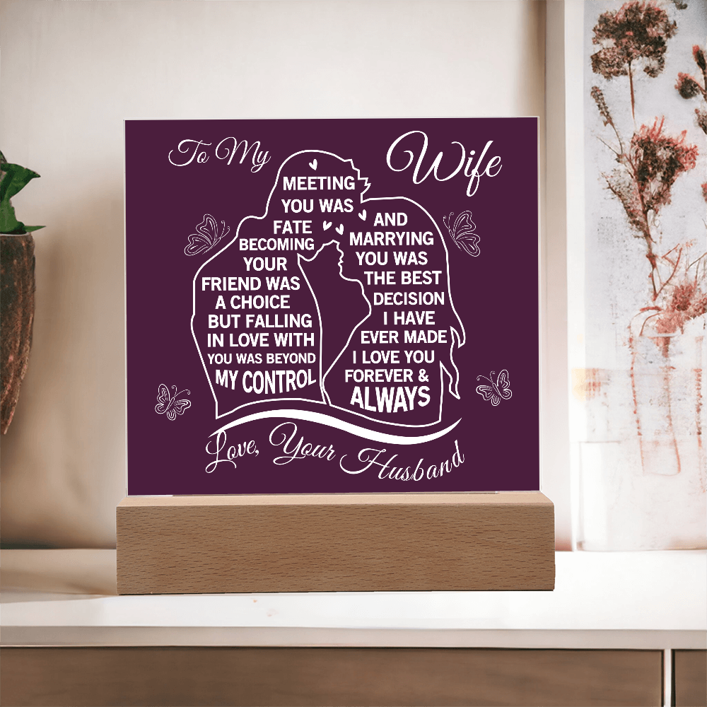 To My Wife - Acrylic Square Plaque Gift