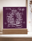 To My Wife - Acrylic Square Plaque Gift