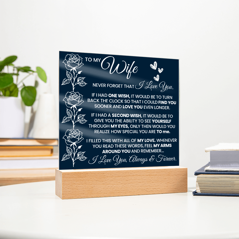 To My Wife - Acrylic Square Plaque Gift