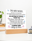 To My Wife - Acrylic Square Plaque Gift