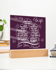 To My Wife - Acrylic Square Plaque Gift