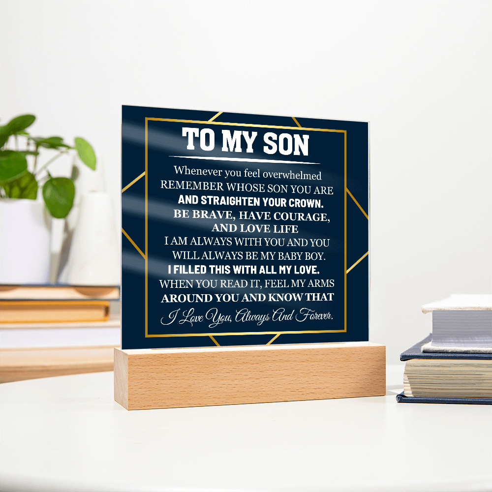 To My Son - Acrylic Square Plaque Gift