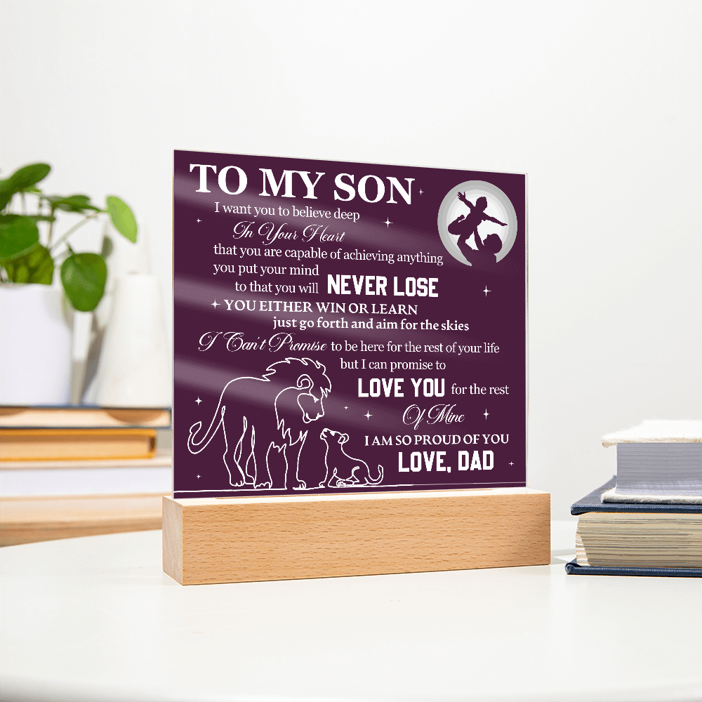 To My Son - Acrylic Square Plaque Gift From Dad