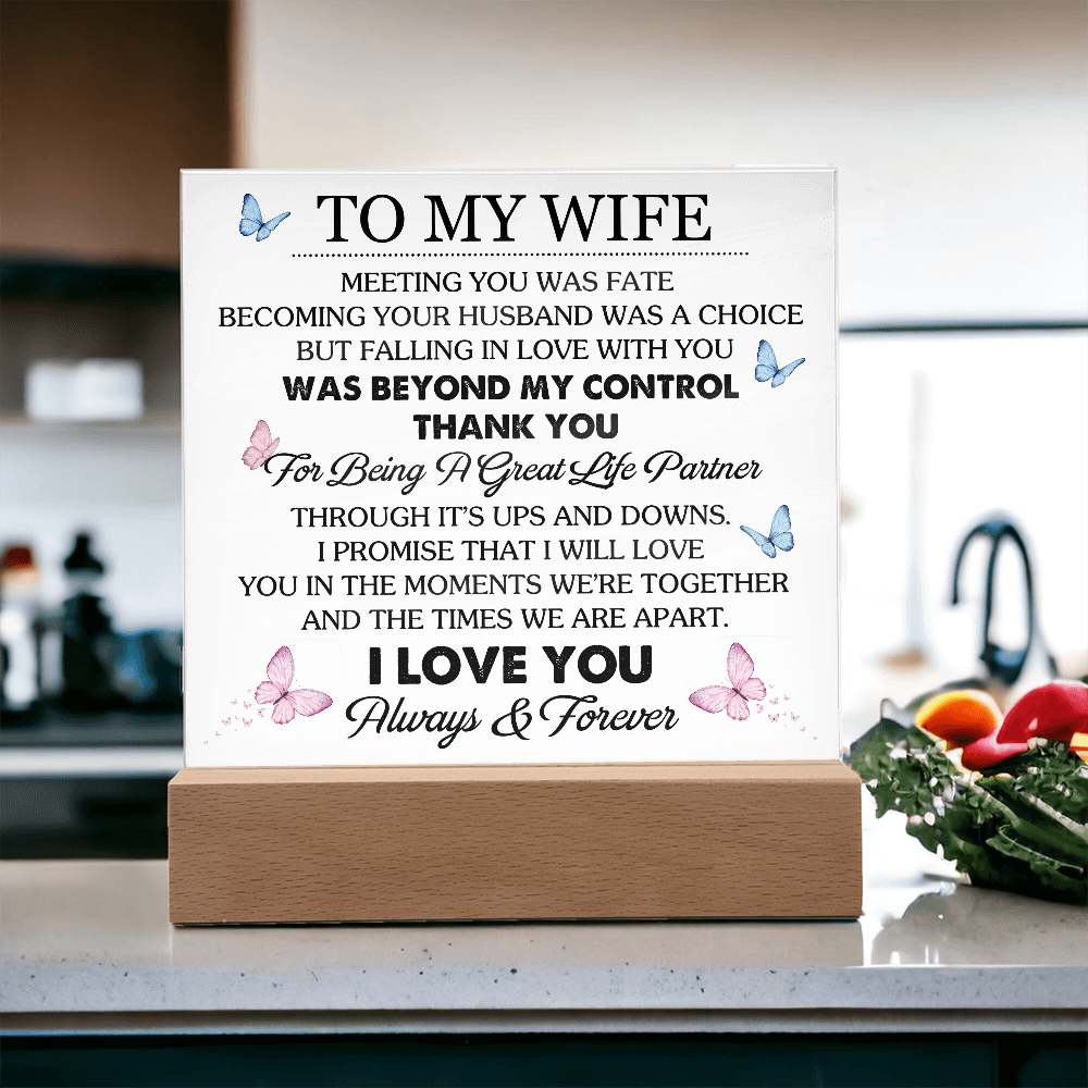 To My Wife - Acrylic Square Plaque Gift